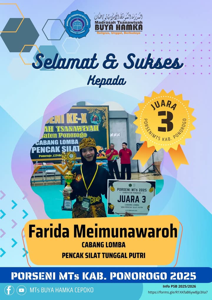 Juara 3 Lomba Pencak Silat Tunggal Putri