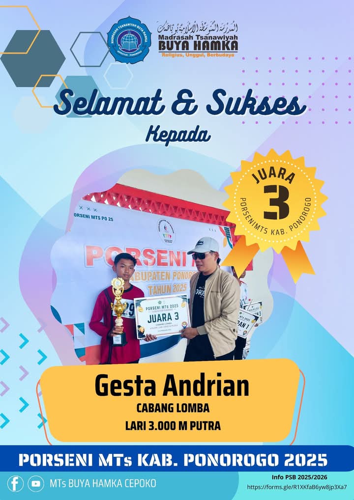 Juara 3 Lomba Lari 3.000 M Putra